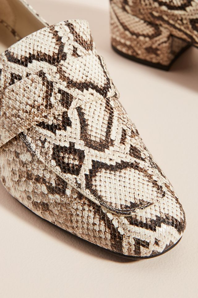 Freda Salvador Snake-Printed Heeled Loafers #2