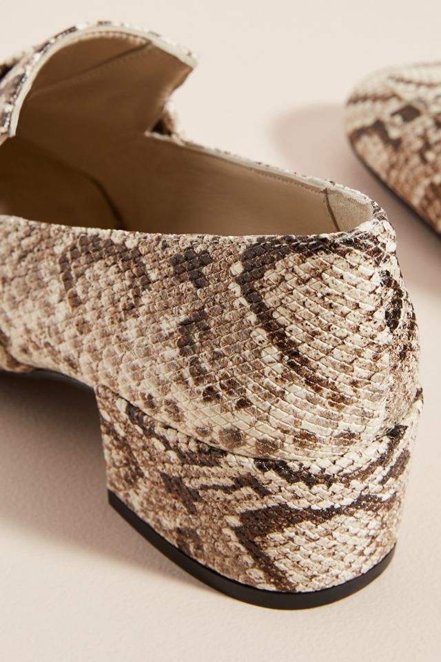 Freda Salvador Snake-Printed Heeled Loafers #3