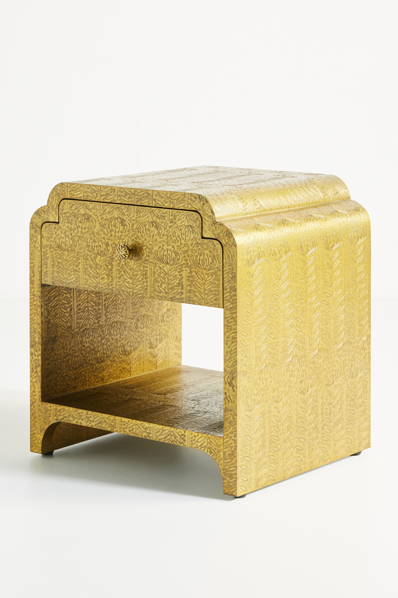 Hand-Embossed Lotus Nightstand