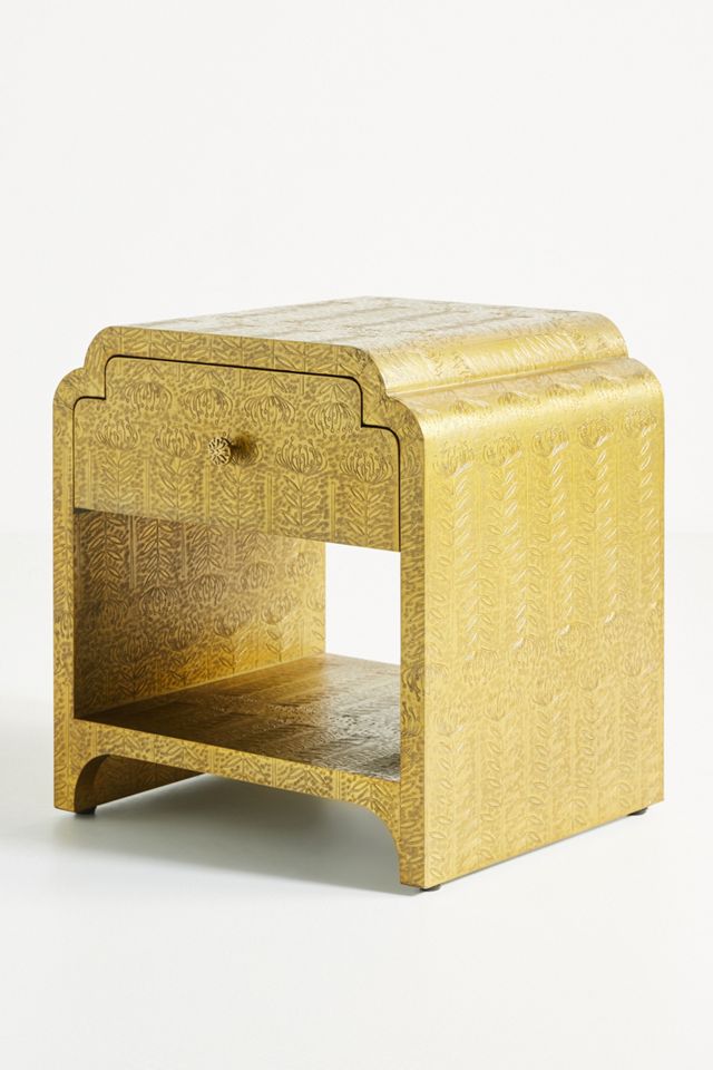 Hand-Embossed Lotus Nightstand #2