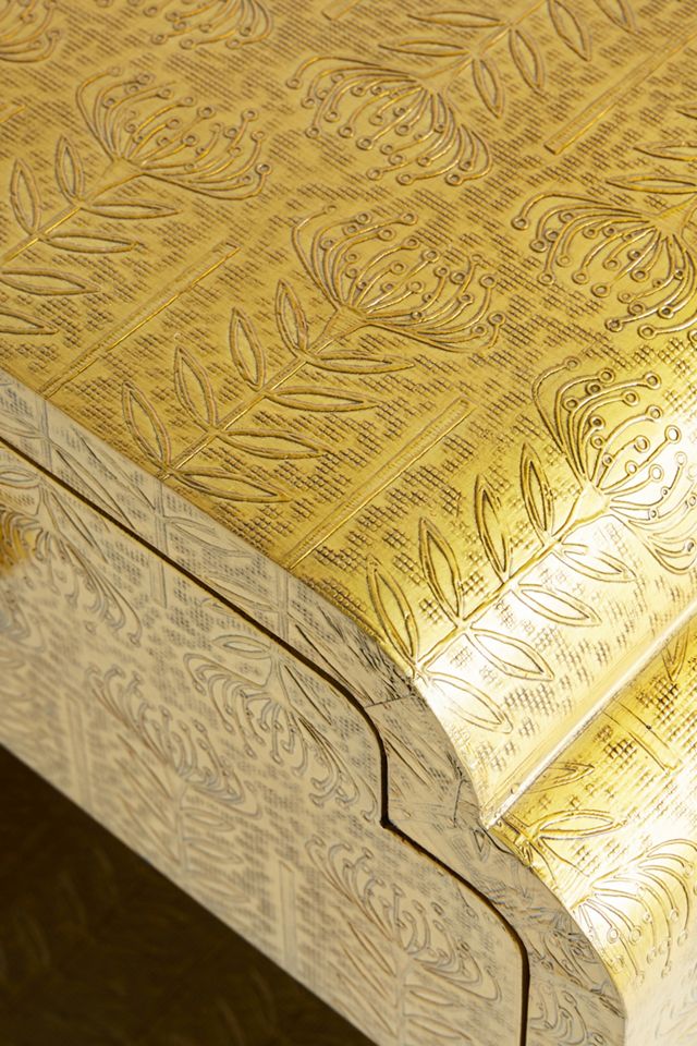 Hand-Embossed Lotus Nightstand #3