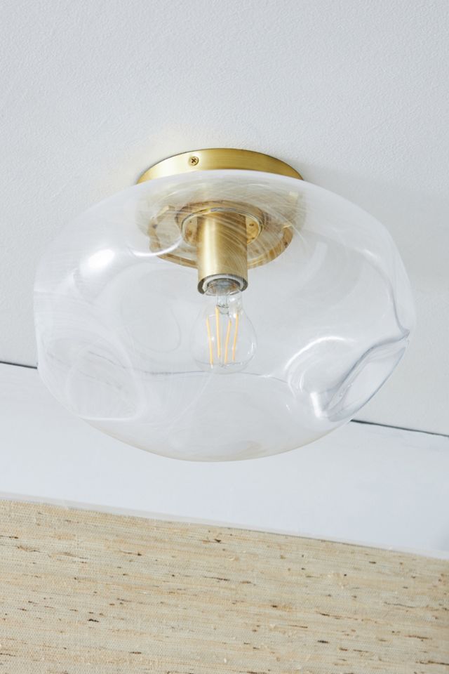 Iridescent Glass Organic Flush Mount #1