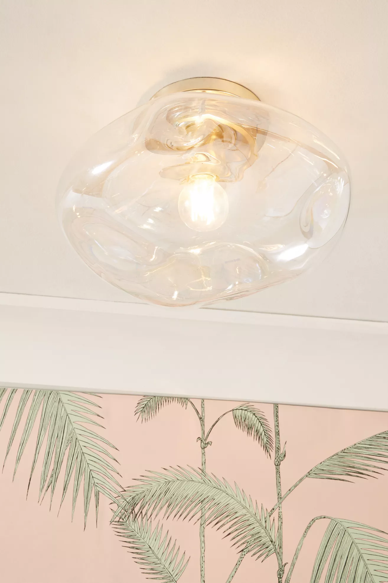 Iridescent Glass Organic Flush Mount