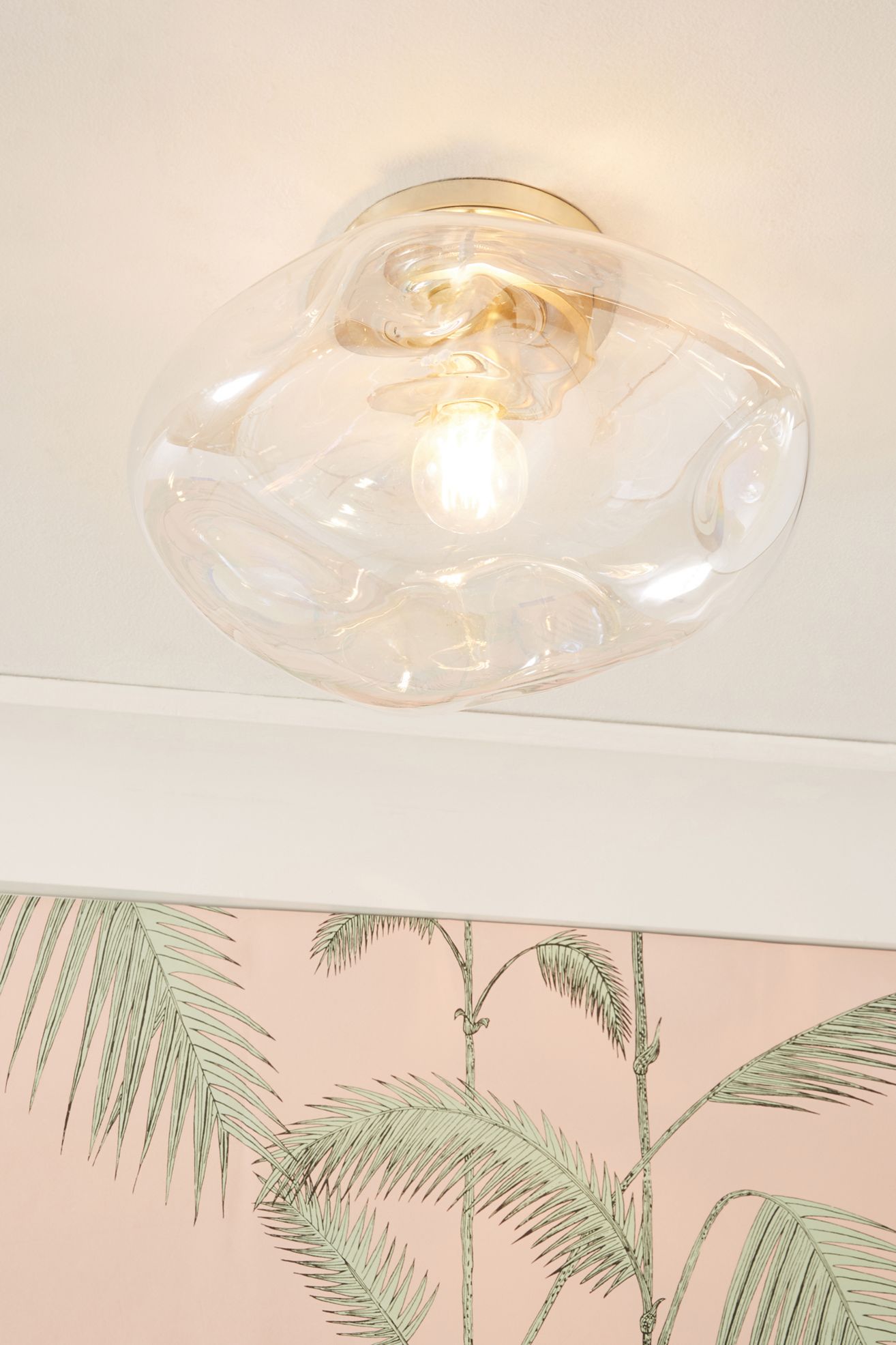 Iridescent Glass Organic Flush Mount - IRIDESCENT, One Size
