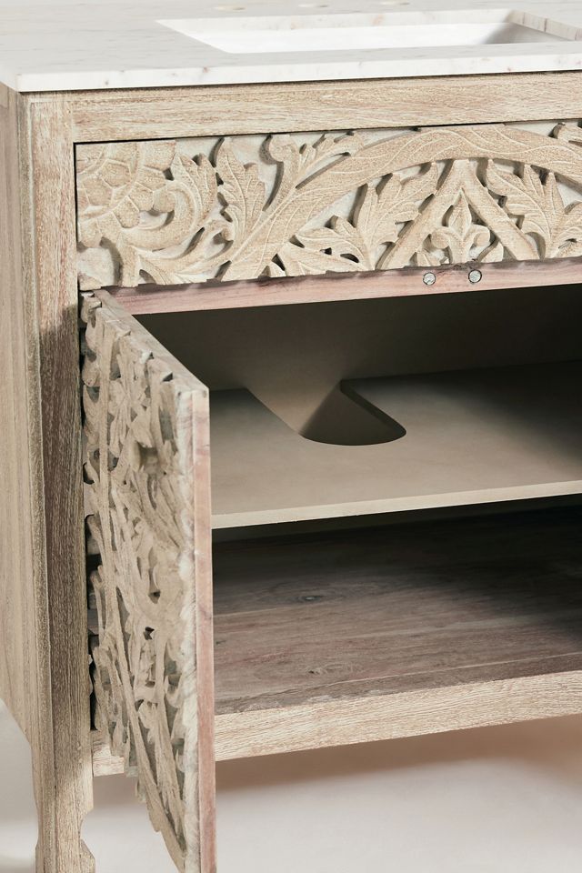 Handcarved Lombok Single Bathroom Vanity #2