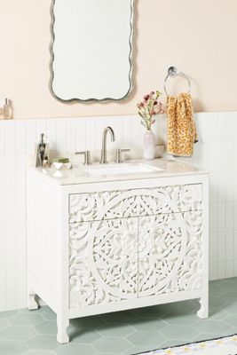 Handcarved Lombok Single Bathroom Vanity