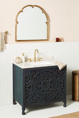Handcarved Lombok Single Bathroom Vanity