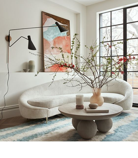 Monroe Curved Serpentine Asymmetrical Sofa