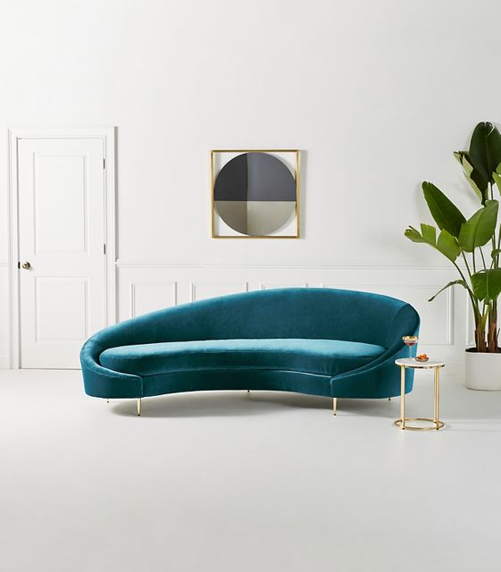 Anthropologie velvet deals couch