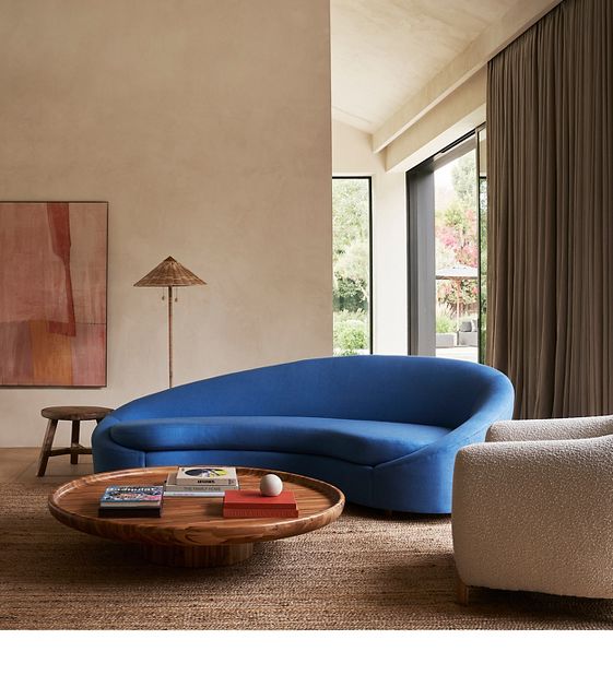 Anthropologie curved deals sofa