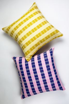 ARCHIVE NEW YORK SANTIAGO GRID MULTI STRIPED PILLOW 