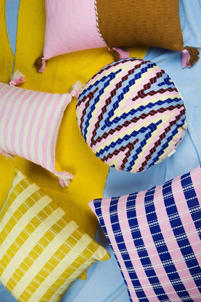 Archive New York Santiago Grid Multi Striped Pillow #4