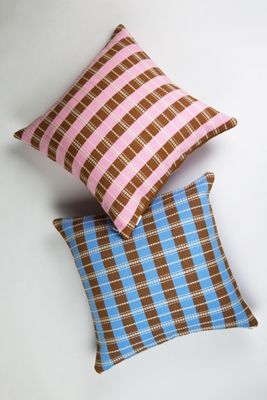Archive New York Santiago Grid Umber Striped Pillow