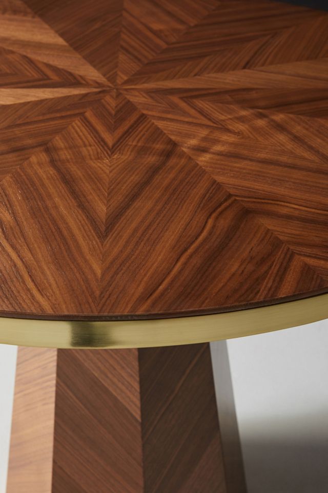 Quillen Marquetry Round 36" Walnut Pedestal Bistro Table #2