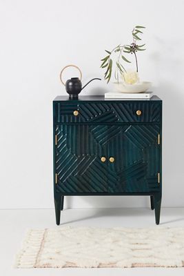 Handcarved Paje Entryway Cabinet