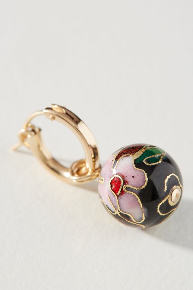 Cloisonné Huggie Hoop Earrings #1