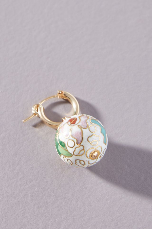 Cloisonné Huggie Hoop Earrings #1