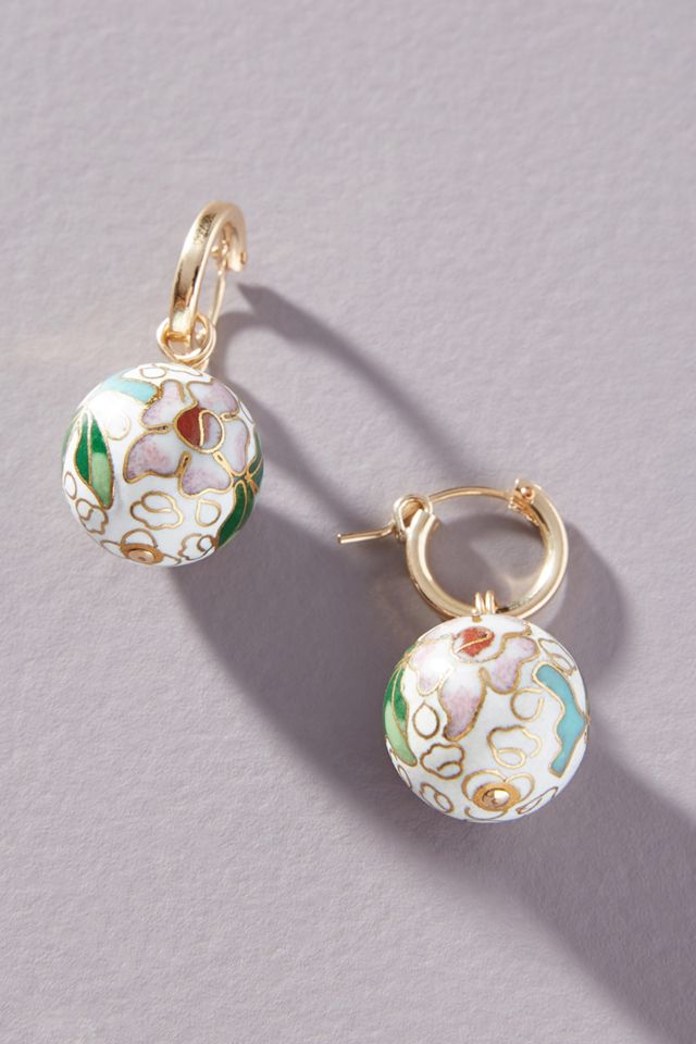 Cloisonné Huggie Hoop Earrings