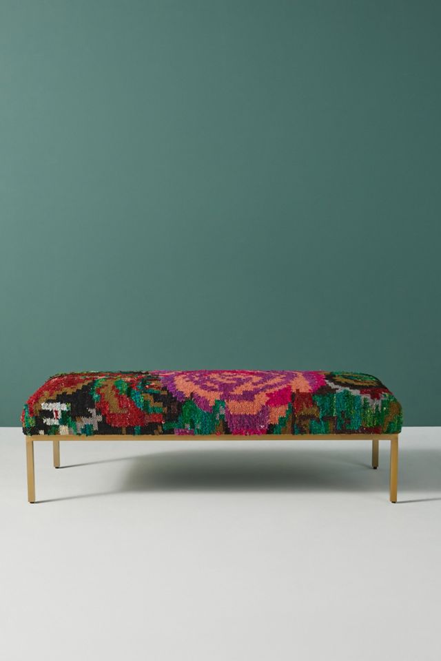 Roses Silk Carpet Ottoman #1