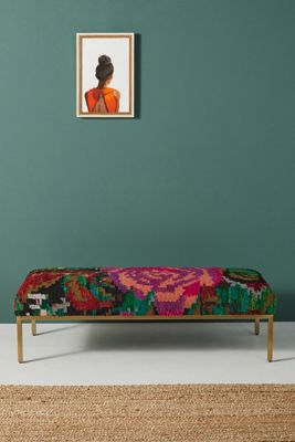Roses Silk Carpet Ottoman