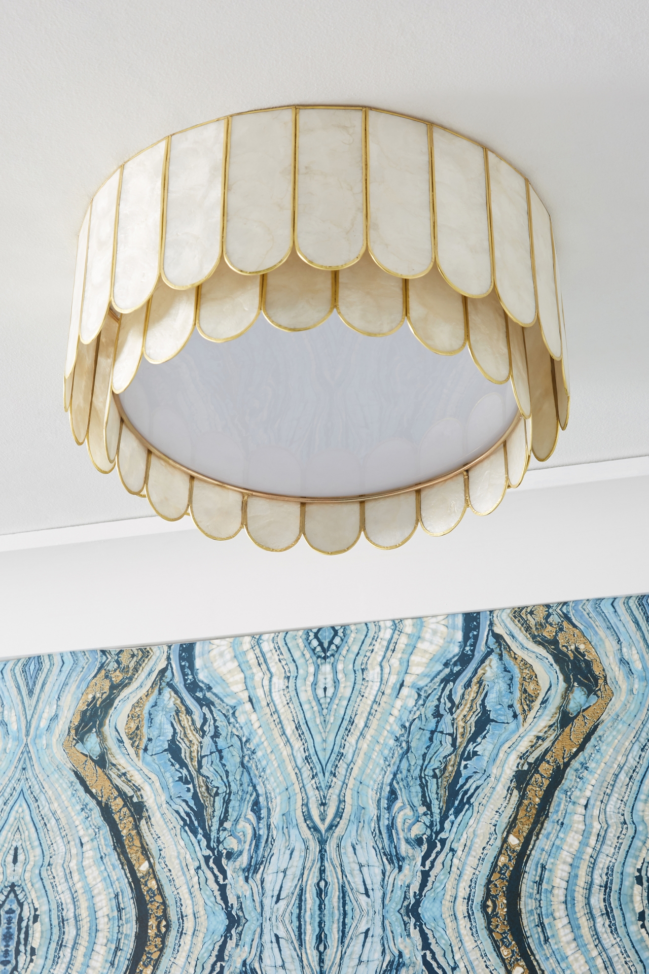 Madelyn Capiz Faceted Flush Mount