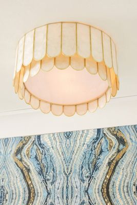 Madelyn Capiz Faceted Flush Mount