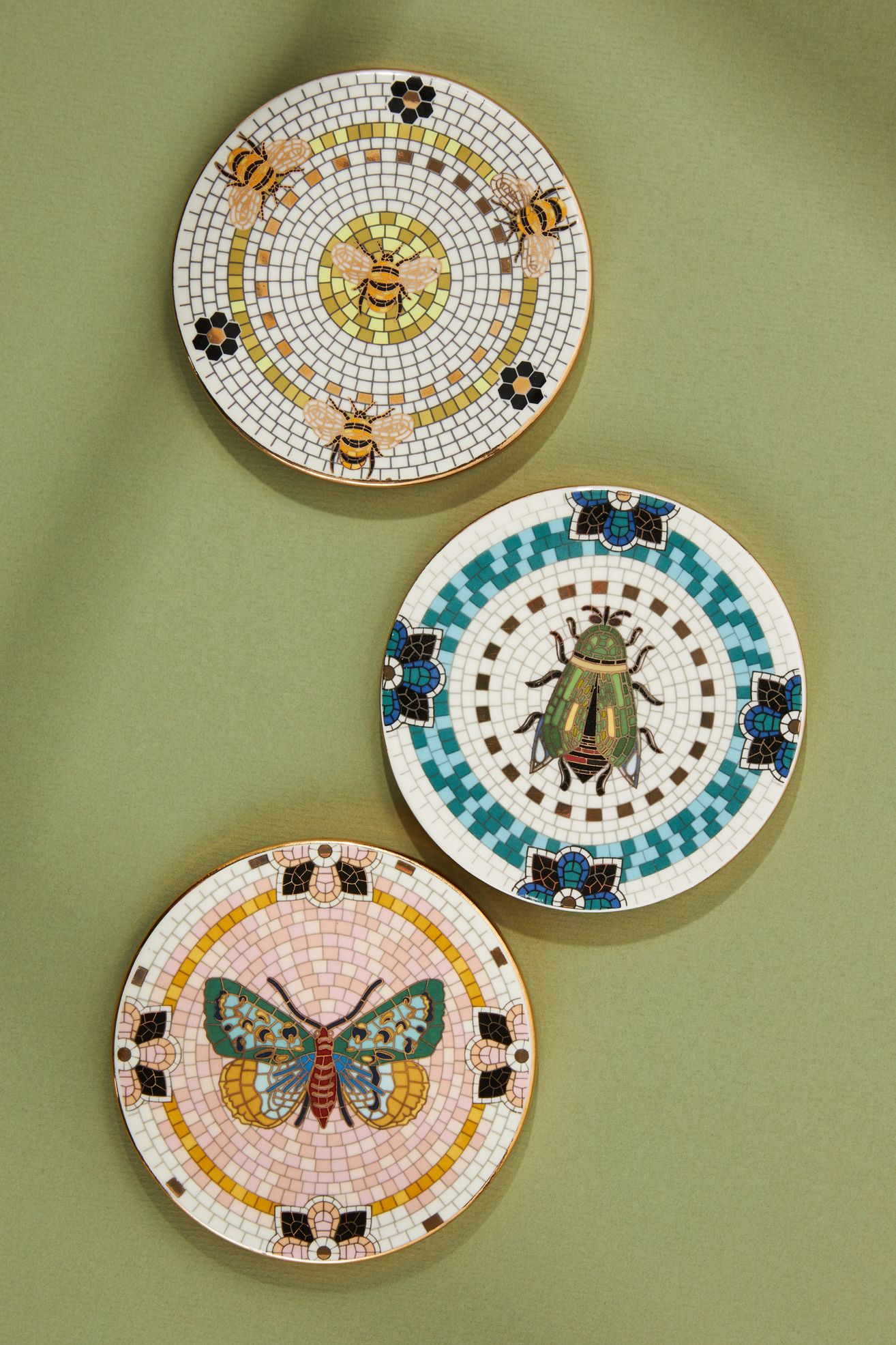 The Bistro Tile Stoneware Coaster: Garden Edition - Dark Yellow, Standard, One Size