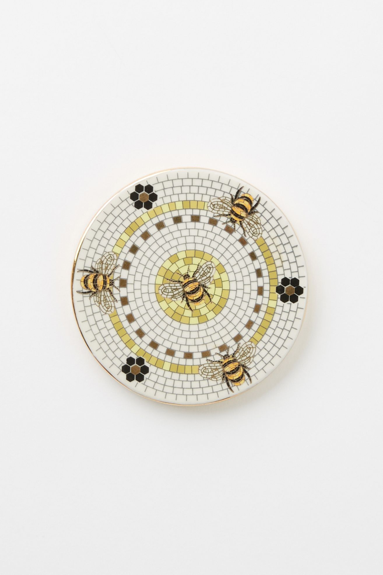 The Bistro Tile Stoneware Coaster: Garden Edition - Bee, Standard, One Size
