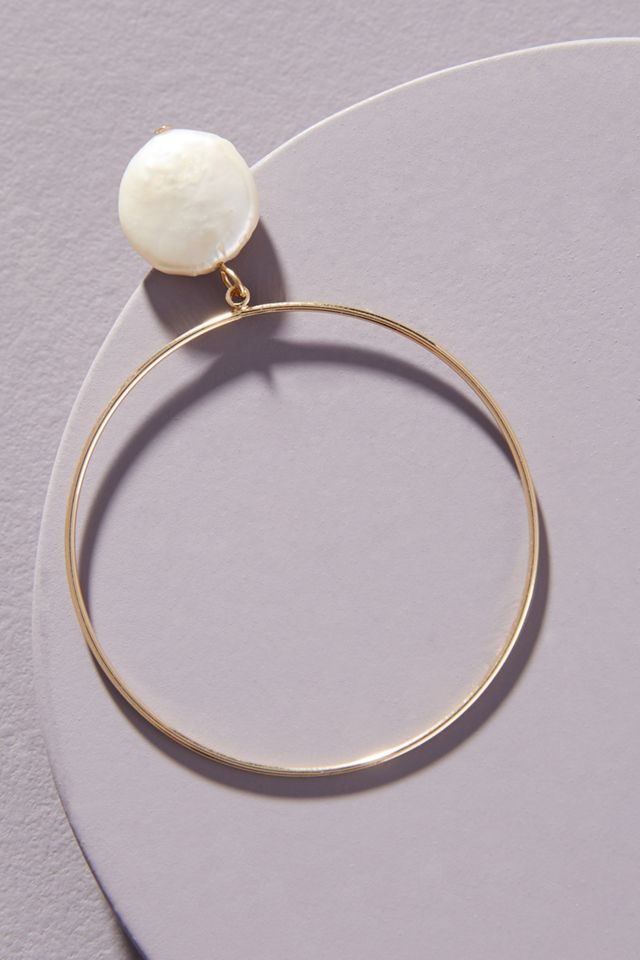 Maya Pearl Hooped Post Earrings #1
