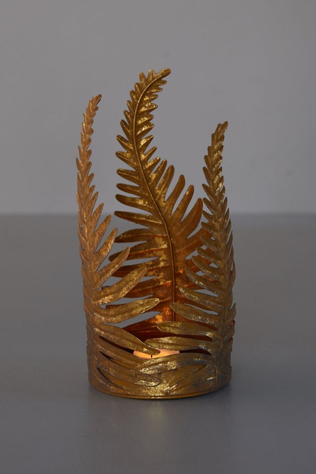 Golden Fern Candle Holder #1