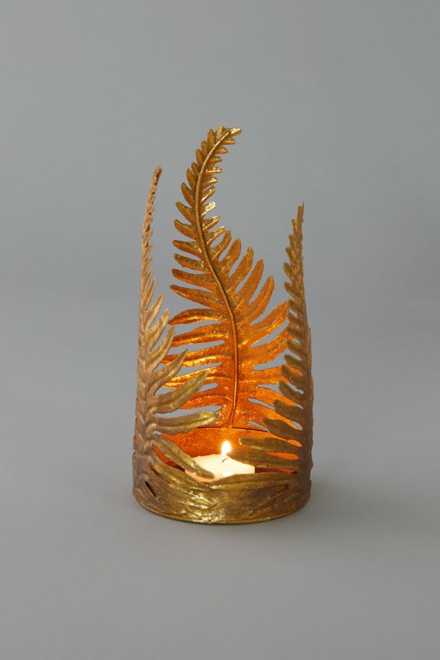 Golden Fern Candle Holder #2