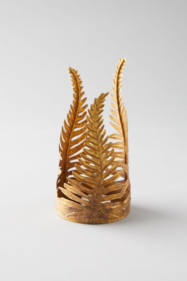Golden Fern Candle Holder #3