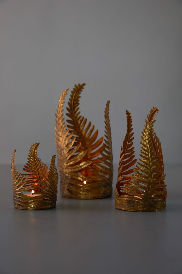 Golden Fern Candle Holder #6