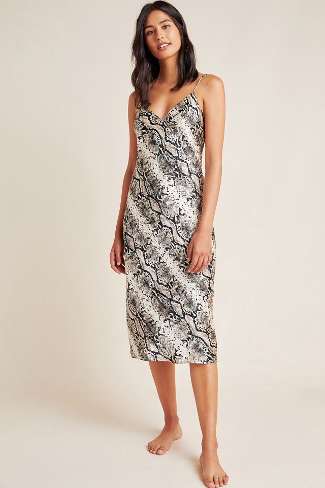 Raven Snake Printed Silk Dress