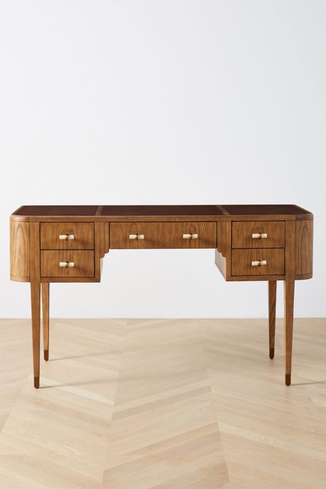 Soho Home x Anthropologie Leather Inset Desk #1