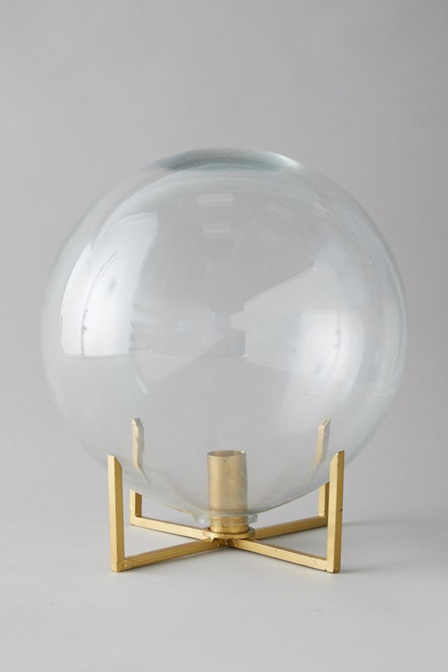 Glass Ball Vase + Brass Stand #2