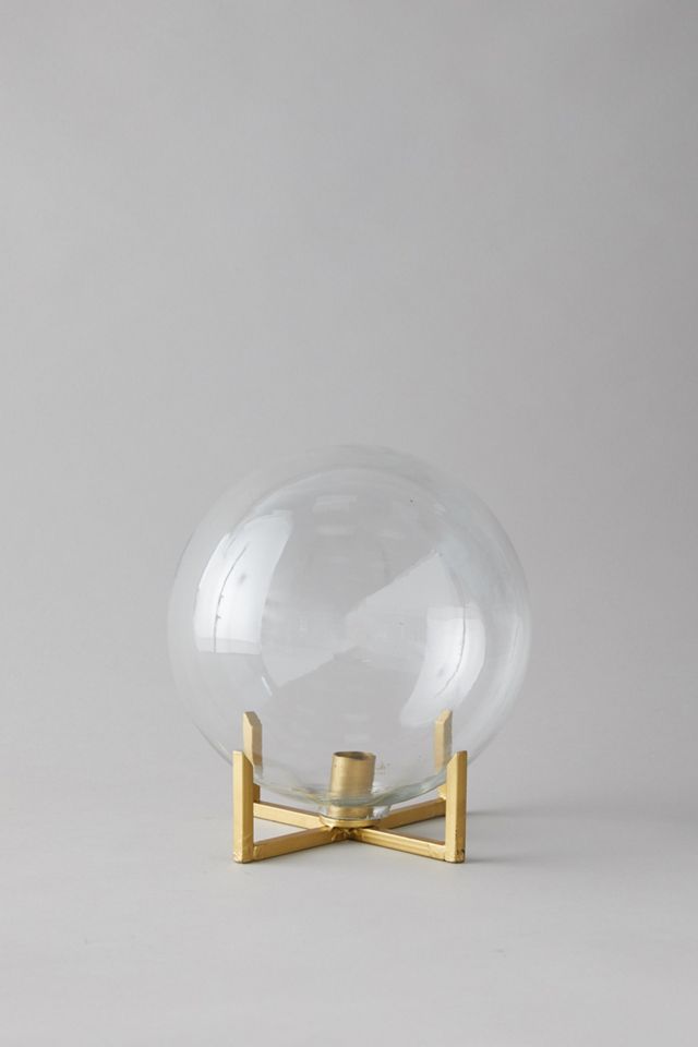 Glass Ball Vase + Brass Stand #4