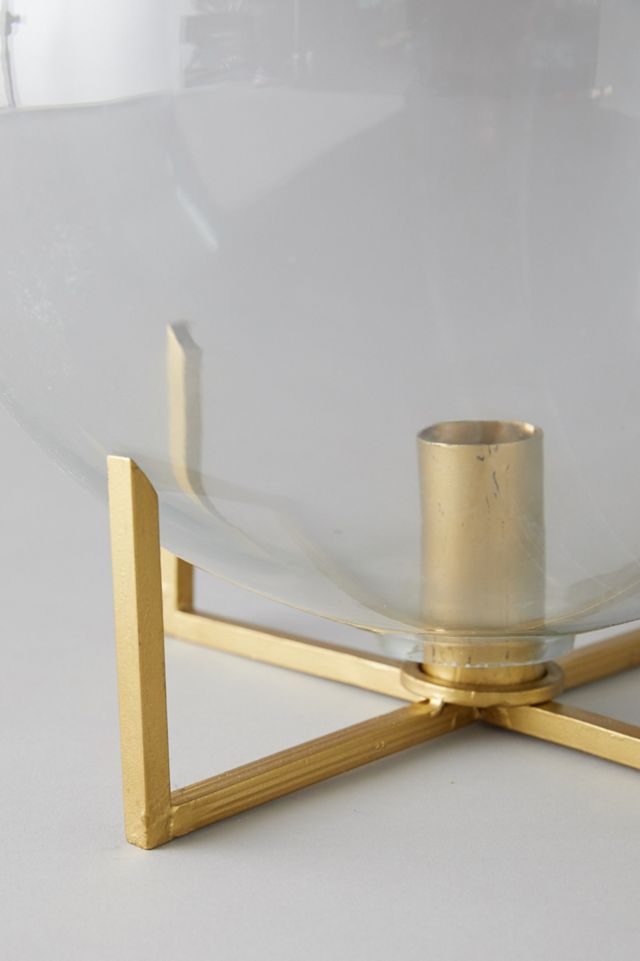 Glass Ball Vase + Brass Stand #7