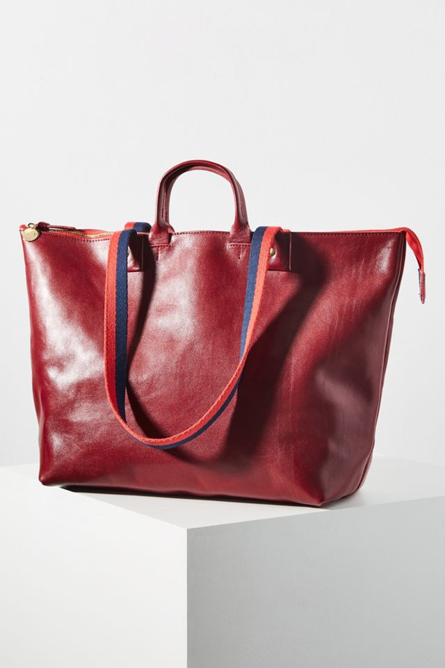 Clare V. Le Zip Sac Rustic Leather Tote