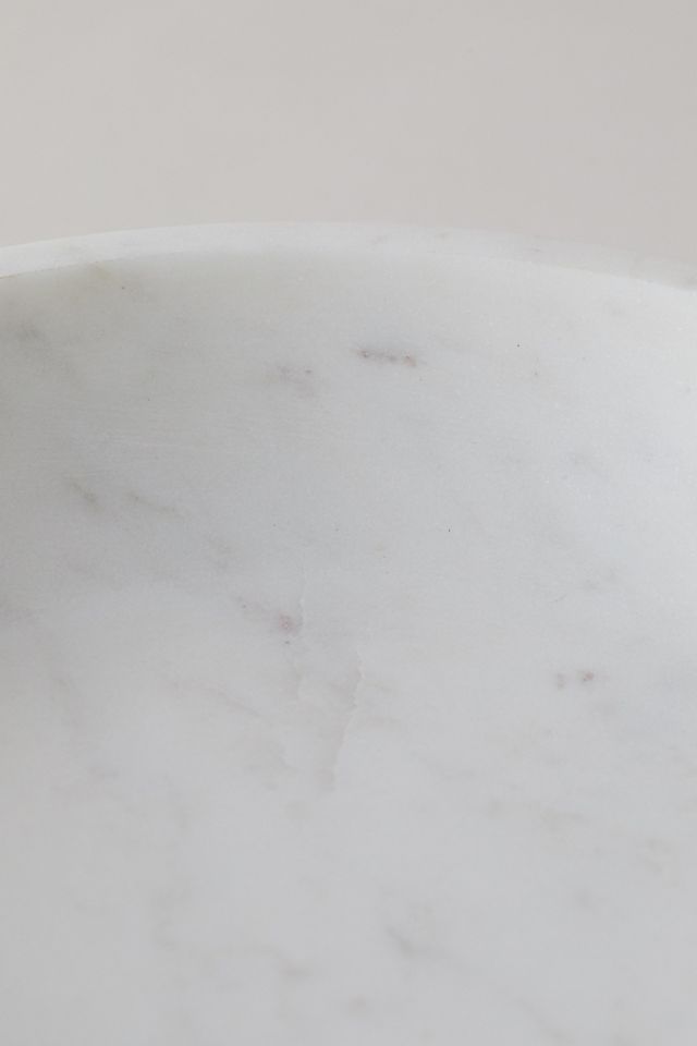 Marble + Acacia Wood Footed Serving Bowl #2