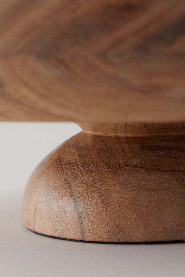 Acacia Wood Footed Serving Bowl #4