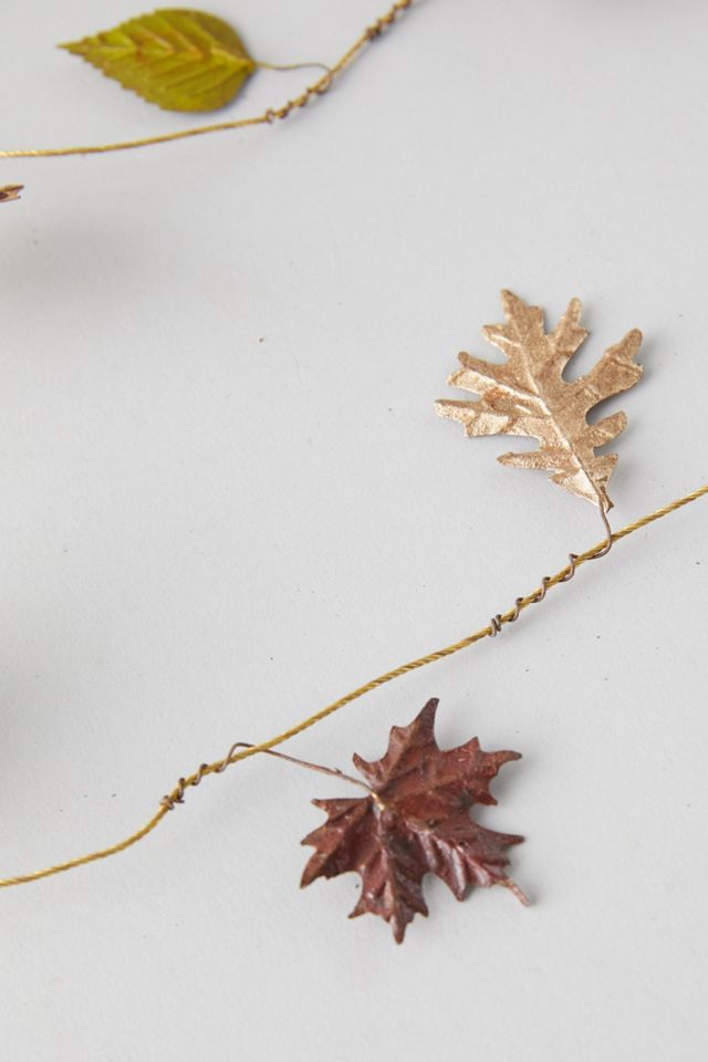 Pressed Metal Autumn Leaves Garland #1