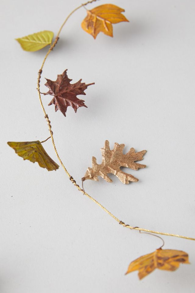 Pressed Metal Autumn Leaves Garland #3