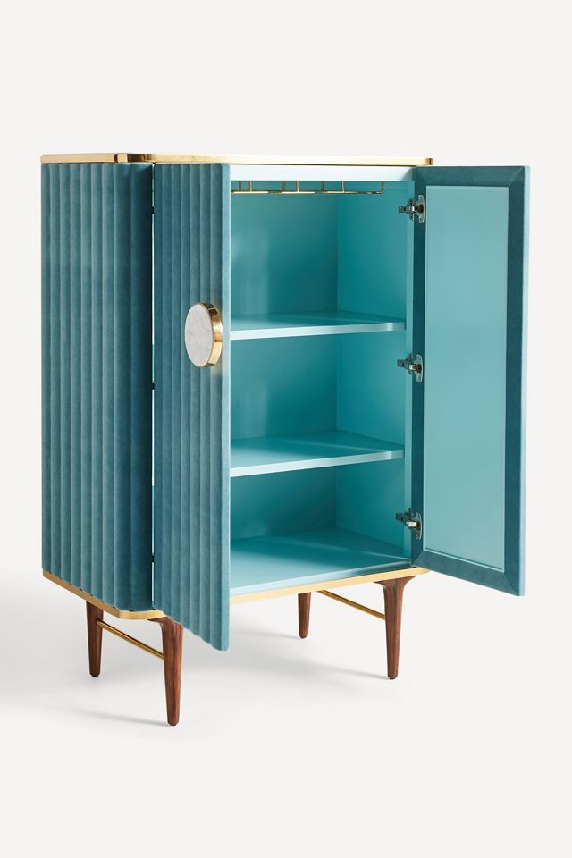 Juneau Velvet Bar Cabinet #4