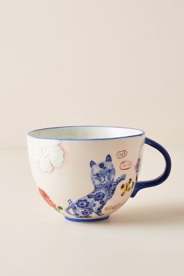 YOU CHOOSE NEW Anthropologie Nathalie Lete Titania Mug Heart Bird Cat 3 Designs 