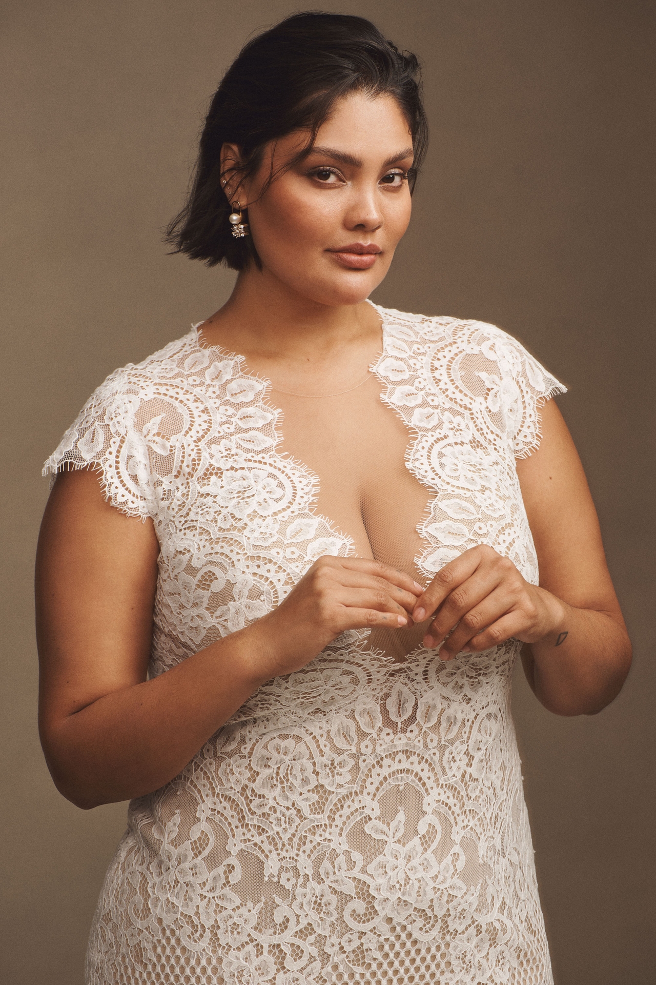 Wtoo by Watters Philomene Lace Cap-Sleeve Wedding Gown