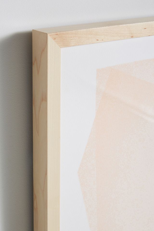 Pale Peach Structure: Soft Geometry Wall Art #1