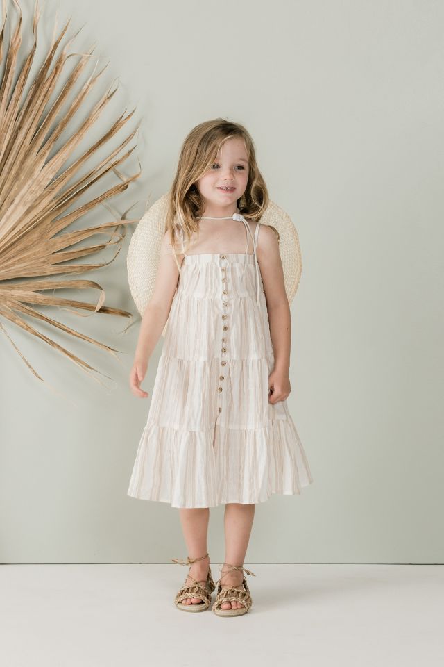 Rylee Cru Sand Stripe Tiered Maxi Dress