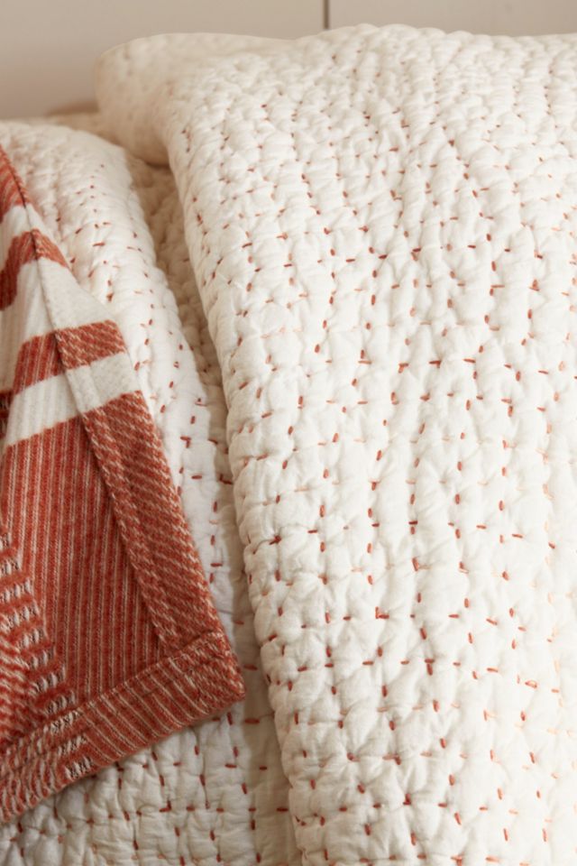 King Size Undyed Organic Cotton Handstitched Quilt