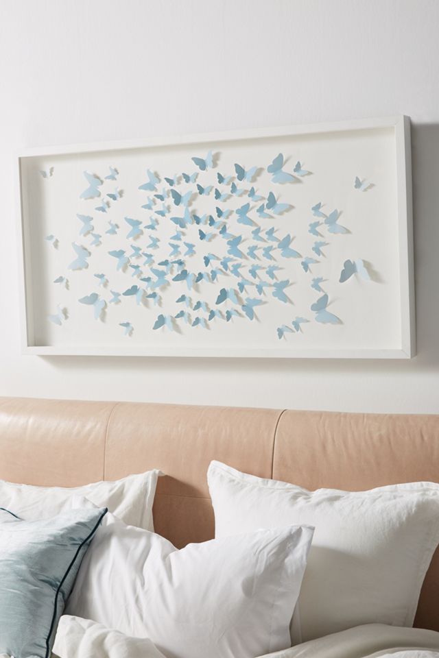 OMBRE BLUE Decorative Butterflies Wall Decoration Blue Cardstock